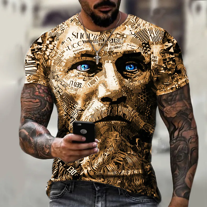 2021 Letné Móda Ulice Osobnosti Graffiti Kotvy 3D Tlač Šaty Plus Veľkosť Pohodlné Okrúhlym Výstrihom, Krátky Rukáv T-Shirt 4