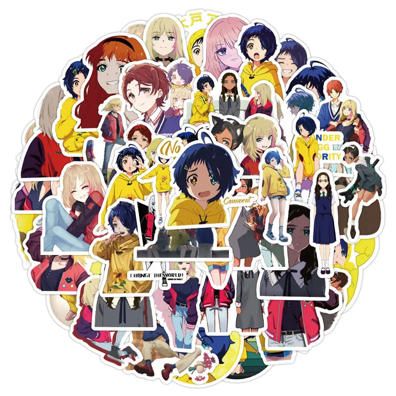 50Pcs Anime DIVU, VAJCIA PRIORITY Cartoon Nálepky Estetické Obtlačky Hračka Batožiny, Notebook, Telefón DIY Nepremokavé Nálepky 4