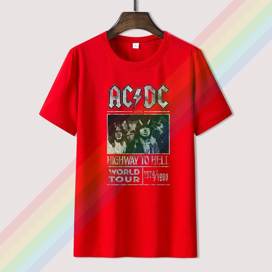 AC&DC Highway to Hell World Tour 79-80 Rock Úradný Tee Pánske Tričko Unisex Najnovšie 2021 Muži T-Shirt top Módne čaj 4