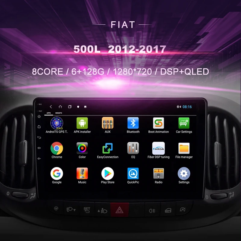 Auto DVD Pre Fiat 500L （ 2012-2017） Auto Rádio Multimediálny Prehrávač Videa Navigácie GPS Android 10.0 Double Din 4