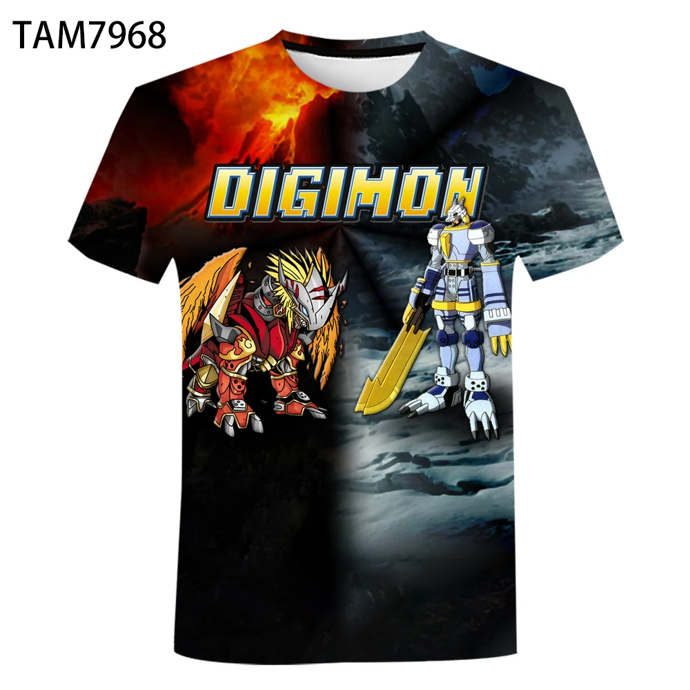 Digimon Letné Nový Detí Anime 3D Krátky Rukáv T-Shirt Tlač Bežné Študent Ulici Trend Mužov a Žien Originality, Top 4