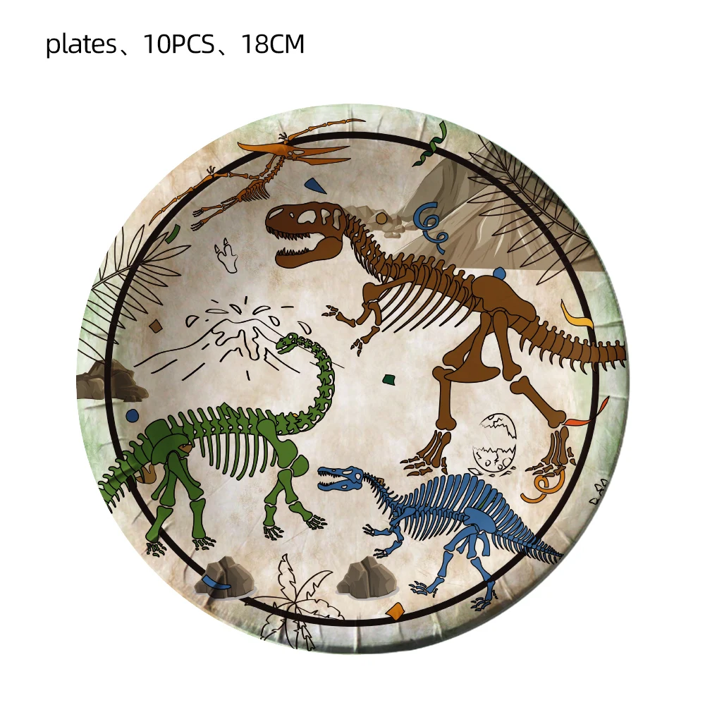 Dinosaurov Fosílnych Archeológia Tému Narodeninovej Party Papier Doska Pohár Riad Dekorácie Dinosaura Party Dekorácie Dodávky 4
