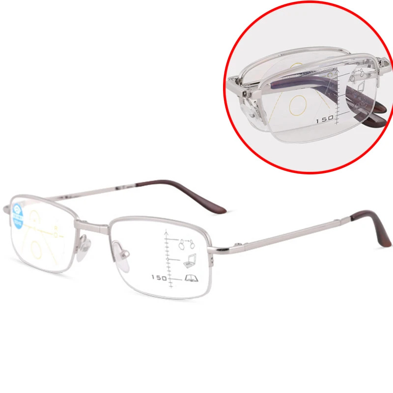 Imwete Progresívna Multifokálna Okuliare Na Čítanie Muži Ženy Skladacie Smart Zoom Anti-Blue-Ray Ďalekozrakosť Okuliare S Box +1.0 1.5 2.0 4