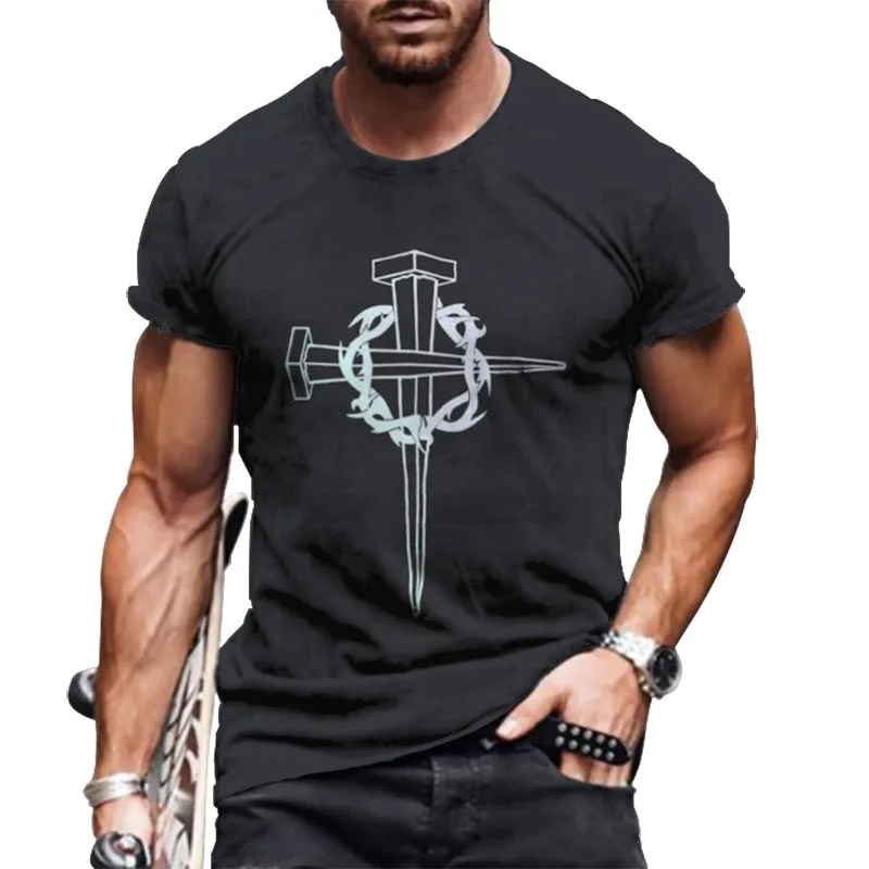 Letné Nadrozmerné Mens T-Shirt Nové Osobné Krátky Rukáv Pánske Digitálne 3D Tlač O Neck T-Shirt pánske Módne Topy 4