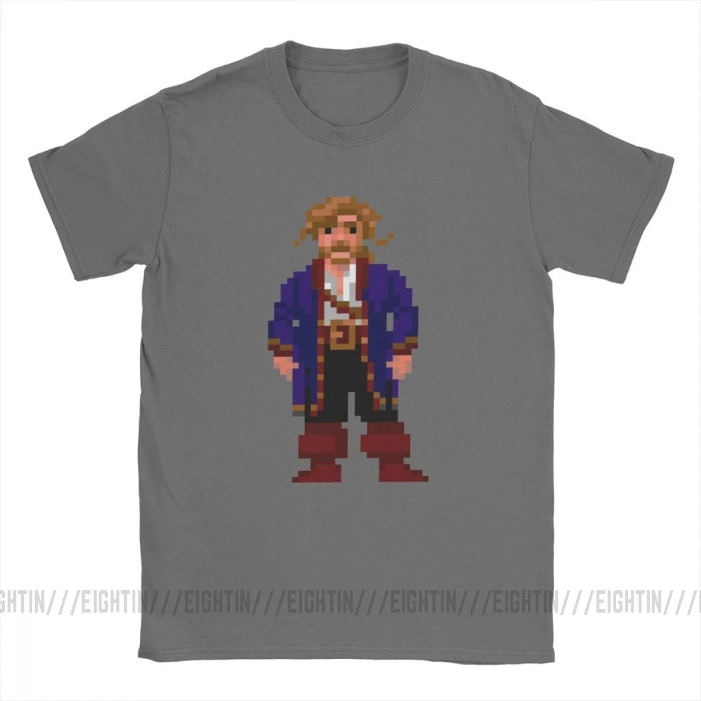 Muži T-Shirts Guybrush Threepwood Monkey Island T Shirt Bežné Bavlna Tričká Krátky Rukáv Hry Video Pirát Retro Hra Topy 4