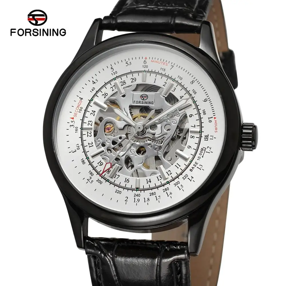Móda FORSINING Luxusný Top Značky Mužov, Kožené Mechanické náramkové hodinky Automatickom strane pánske Hodinky Darčeky Relogio Masculino 4