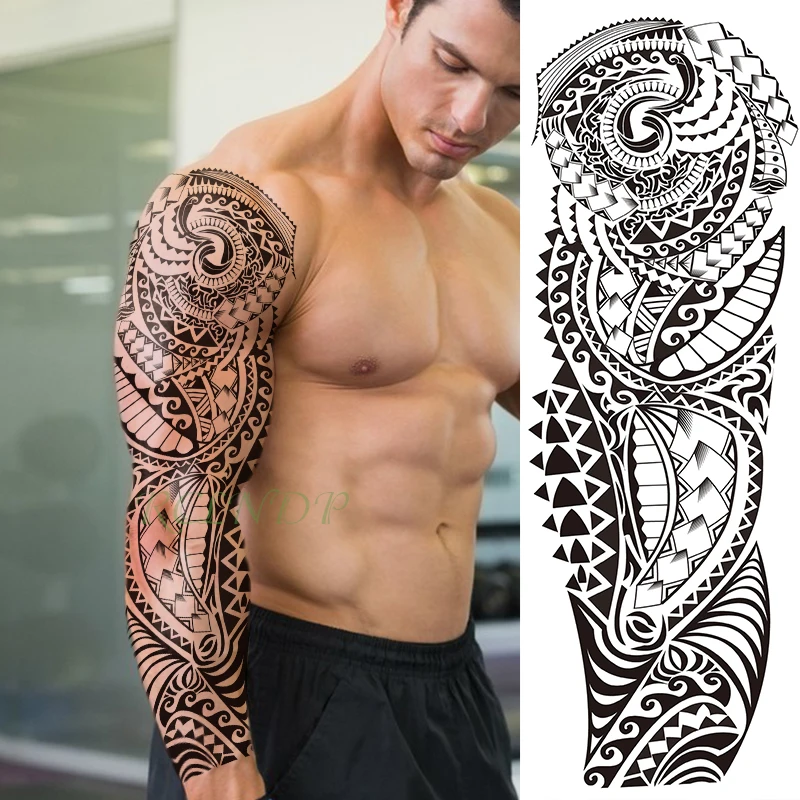 Nepremokavé Dočasné Tetovanie Nálepky oko hodiny vták Pagoda plný rameno veľká veľkosť falošné tatto flash tetovanie rukáv tato pre mužov, ženy 4