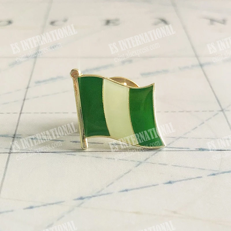 Nigéria Národnej Vlajky Preklopke Kolíky Crystal Epoxidové Kovové Smalt Odznak Farba Brošňa so suvenírmi Vyhovovali osobnosti Pamätné 4