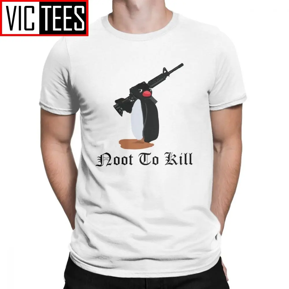 Noot Zabiť Pingu Tričko pánske 100 Bavlny Premium Vintage T-Shirts Penguin Série Meme Deti 80. rokov, 90s Retro Roztomilý Vtipné Tričko 4