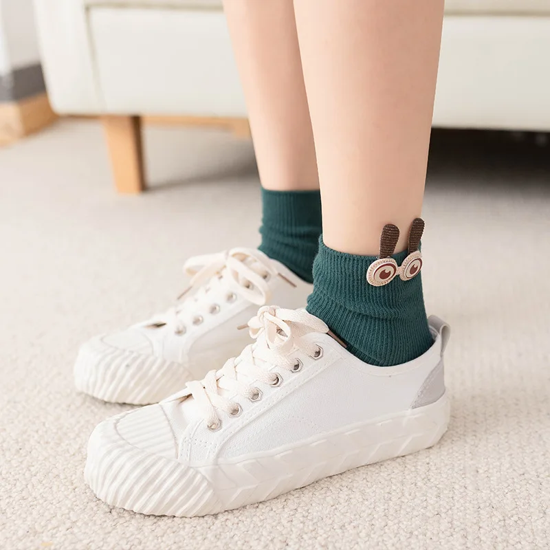 Nové Roztomilé Ponožky Žien a Dievčat je Ponožky Veľké Oči 1 Pár Jar a na Jeseň Ponožky Japonský Krásne Sox Šťastný a Zábavné Ponožky Wholeslae 4