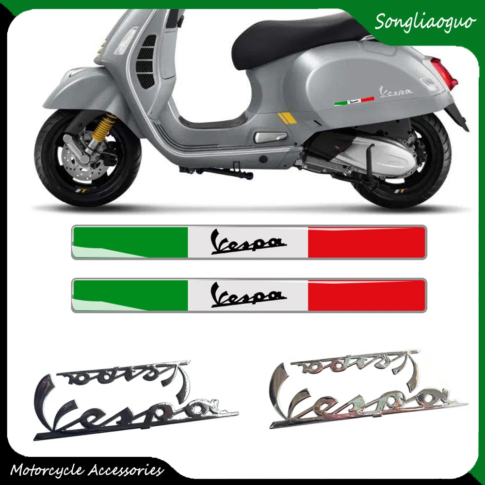 Nový Motocykel 3D taliansky Odznak Znak Kapotáže Bočný Panel Nálepky Odtlačkový Držiak pre PIAGGIO Vespa 4