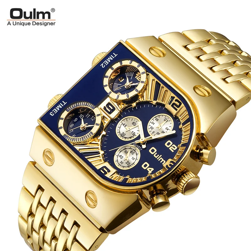 Oulm HT9315 Quartz Hodinky Muž Vojenské Náramkové hodinky 4