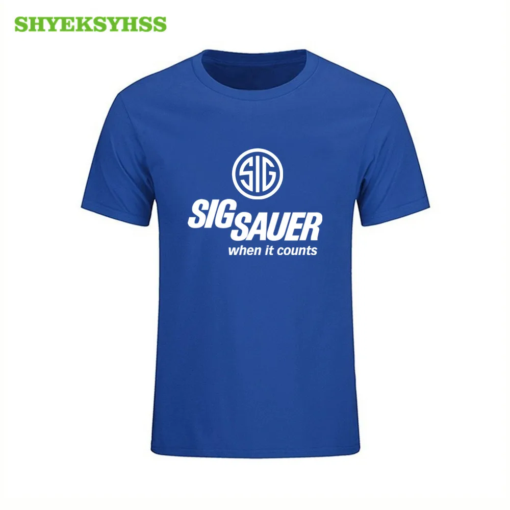 Sig Sauer Zbrane pánske Tričko zo Čistej Bavlny Módne O-Neck T-Shirt Lov Vonkajšie Streľba Tričko Muži Ženy Krátke Rukávy 4