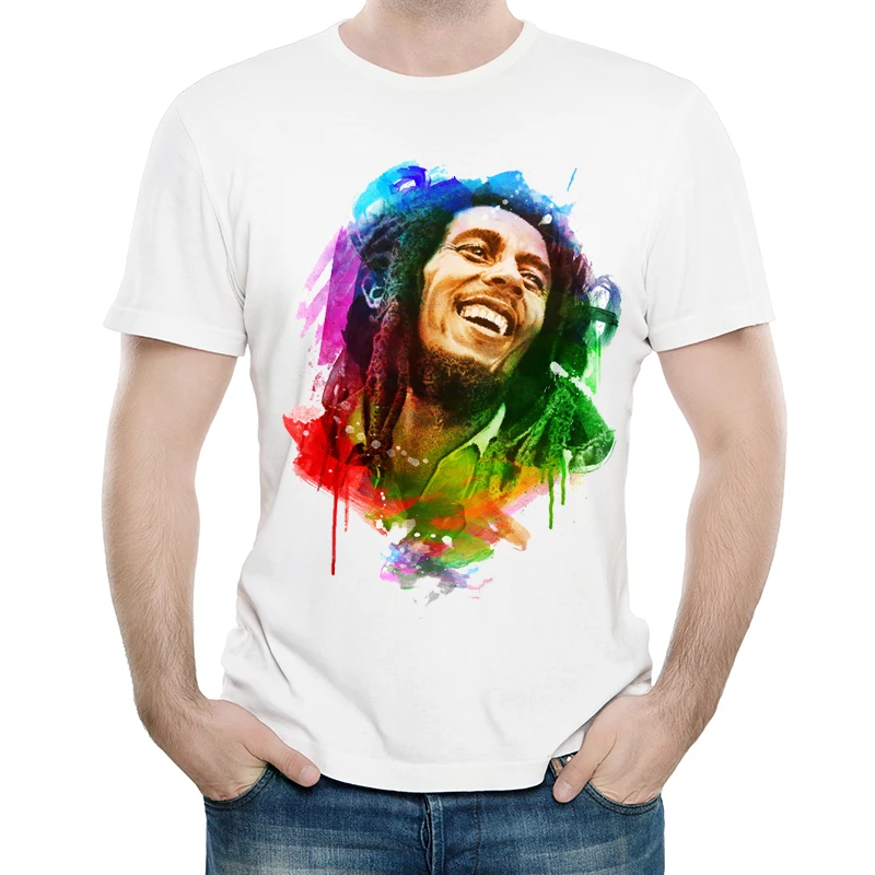 Spevák Bob Marley 3D vytlačené pánske T-shirt módne príležitostné letné krátke rukávy ulici Harajuku O-krku, blúzky, nadrozmerné oblečenie 4