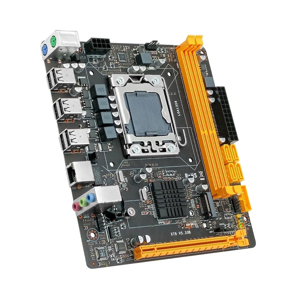 STROJNÍK X79 Doske LGA 1356 Nastaviť Auta S technológiou Intel Xeon E5 2420 Procesorov DDR3 ECC/NON-ECC RAM Pamäť Mini DTX V533B 4