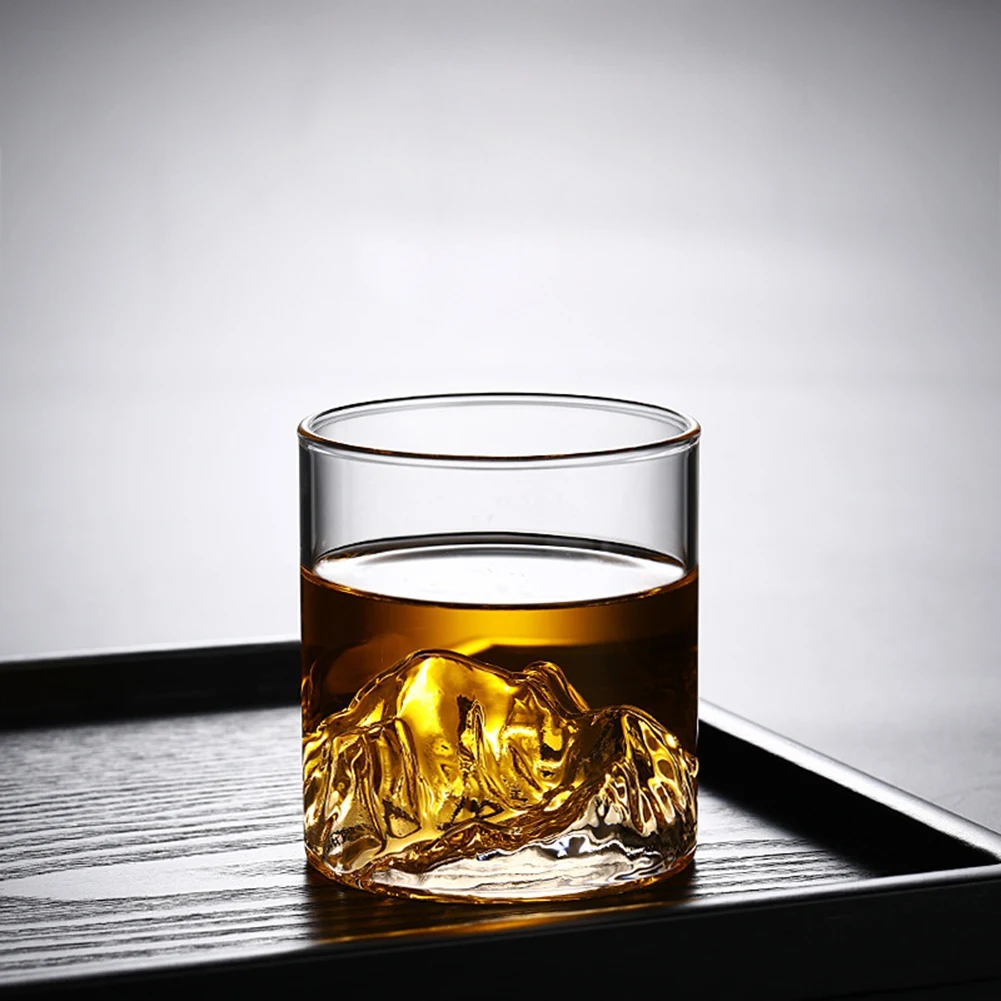 Whisky Pohár Horských Plytké Tvar Priehľadný Sklenený Pohár Fuji Umelecké Diela Darček Whisky Sklo Ľadovec Víno, Vodka Cup 4