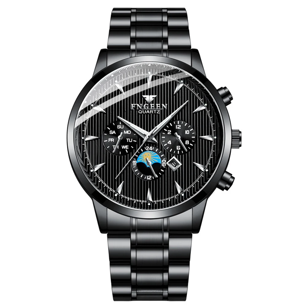 Čierne Hodinky Muž Študentov Športové náramkové hodinky Quartz Ocele, Vodotesné Non-Automatické Hodinky 2020 Nový Štýlový Koncept pánske Hodinky 4