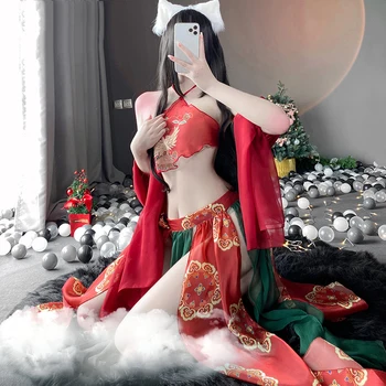 Tradičné Klasické Čínske Sexy Spodnú Bielizeň Anime Cosplay Oblečenie Šifón Vidieť Cez Podprsenku A Šaty Pre Ženy Fáze Kostýmy