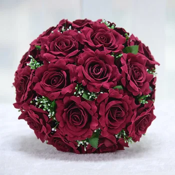 Nevesta drží kvetiny D877 simulácia kvet ruže flanelové holding kvety, svadobné svadobné svadobné holding svadobné rekvizity