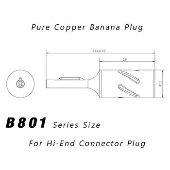 Monosaudio B801 Čistej Medi Gold/Ródium pozlátený konektor Banana Čistej Medi Hi end banánových pre Reproduktorový kábel