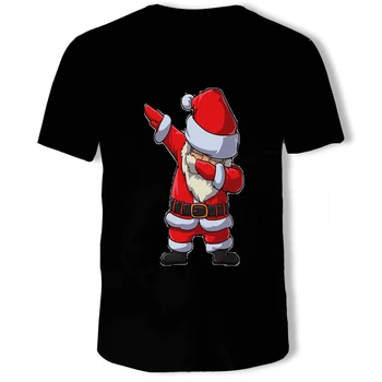 Veselé Vianoce 3D Tlač T-Shirt Santa Claus-Krátke Rukávy T-Shirt Polyester Priedušná Materiálu Príležitostné Voľné 2021 Letné Top 3