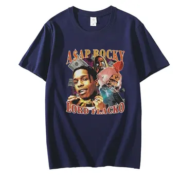 Hot Predaj Asap Rocky T-Shirt Nové Tee Tričko Nadrozmerná Lete Hip Hop Topy Bežné T-shirts Harajuku pánske/dámske Módne Streetwear 1