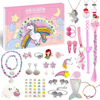Unicorn Adventný Kalendár pre Dievča 2021 Vianoce, 24 Dní Novinka Darčeky, Jednorožec Príslušenstvo, Mince Kabelku, Šperky, Odpočítavanie Dní 4