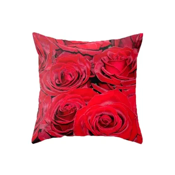 Americký Štýl Červené Ružové Ruže Kvetinový Obliečka Na Vankúš Čistý Kvety Tlače Vankúše Kryt Moderné Módne Gauč Dekoratívne Vankúše Hádzať