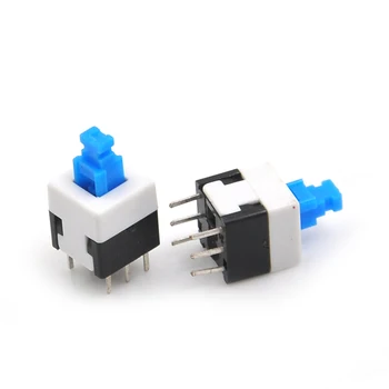 20PCS/Veľa Kvalitných Elektronických 8*8 mm 6Pin Push Hmatové Moc Micro Switch Samostatne Zámok Tlačidlo On/Off Prepínač Latching