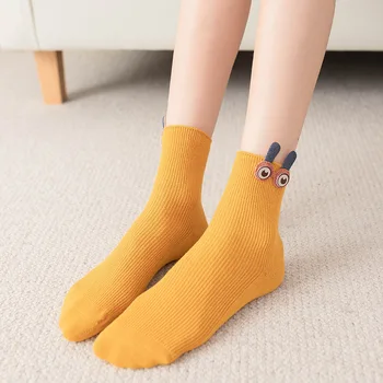 Nové Roztomilé Ponožky Žien a Dievčat je Ponožky Veľké Oči 1 Pár Jar a na Jeseň Ponožky Japonský Krásne Sox Šťastný a Zábavné Ponožky Wholeslae 1