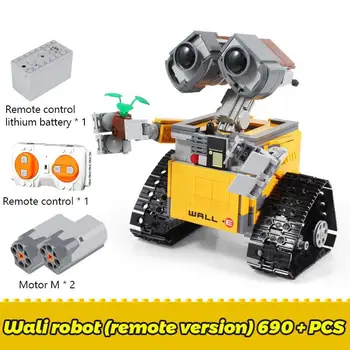 Disney RC Robot 687pcs Stenu E Obrázok Stavebné Bloky High-tech číselné Údaje sa Wall-e Model Diy Vzdelávacie Hračky Pre Deti Deti 3