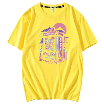 Vaporwave Muži T-shirts Retro Gaming Stroj Špeciálne Voľné Tričko pre Mužov Letné Krátke Sleeve T Shirt pre Tee Topy Harajuku 1