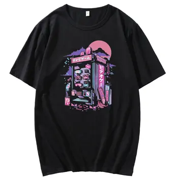 Vaporwave Muži T-shirts Retro Gaming Stroj Špeciálne Voľné Tričko pre Mužov Letné Krátke Sleeve T Shirt pre Tee Topy Harajuku 2