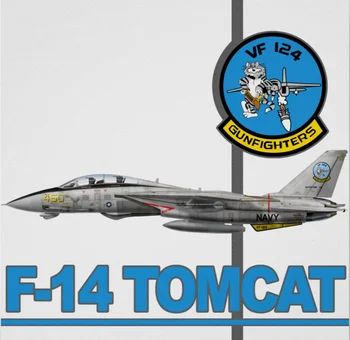 US Navy VF-124 Gunfighters Letka F-14 Tomcat Fighter T-Shirt. Letné Bavlnené O-Krku Krátke Rukáv Tričko Pánske Nové S-3XL 2