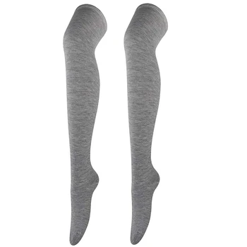 Stehná Vysoké Bavlnené Ponožky Ženy Nad Kolená Dlhé jednofarebné Všetky vaše Sladké Roztomilý Plus Veľkosť Overknee Ponožky Pančuchy Opojení Ponožky
