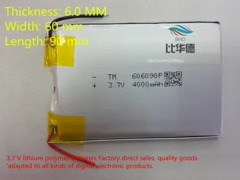 (doprava zadarmo)Polymer lithium ion batéria, 3,7 V, 606090 môže byť prispôsobený veľkoobchod CE, FCC, ROHS MKBÚ certifikácie kvality