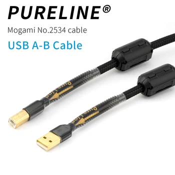 Pureline Vysokej kvality dual magnetický krúžok A-B USB kábel/mogami 2534 audio kábel pre Hifi DAC zosilňovač USB dátový kábel s