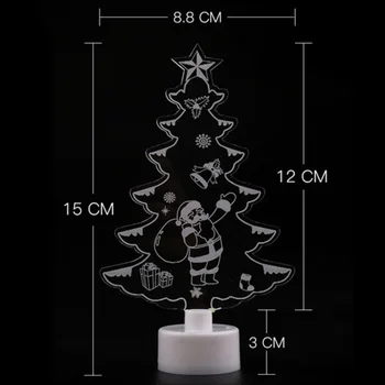 Svetelný farebné akrylové malý Vianočný stromček, Snehuliak Santa Claus darčeky, Vianočné dekorácie produktov dodávky