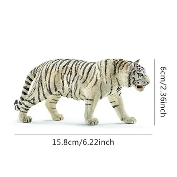 Wild Simulácia Biely Tiger Modely Zvierat Hračka Plastové Zvieracích Postáv Domova Darček Pre Deti Figúrka Bábiky Spálne Dekorácie 5