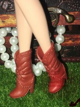 Bábika topánky, vysoké podpätky, ploché nohy topánky červené topánky nový štýl pre bábiky barbie Topup52