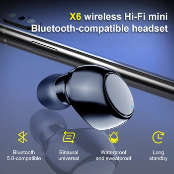 Mini Neviditeľné Bezdrôtové Slúchadlá Jeden Športové Bluetooth Handsfree Slúchadlá Stereo Slúchadlá s Mikrofónom pre iPhone Xiao