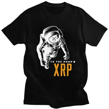 Cool Úžasné Zvlnenie XRP Mesiac T Košele Mužov Krátky Rukáv Bitcoin Mail T-shirt Streetwear Tee Vopred zmenšiť Bavlnené Tričko Merch 1