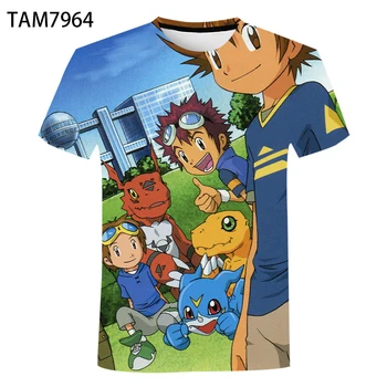 Digimon Letné Nový Detí Anime 3D Krátky Rukáv T-Shirt Tlač Bežné Študent Ulici Trend Mužov a Žien Originality, Top 2