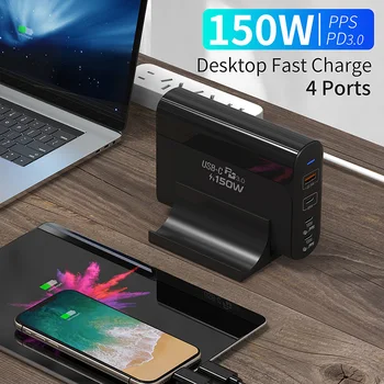 TQUQ 150W-4-Port GaN USB C Napájací Adaptér PD100W/87W/65W/maximálne 45 w/25W/20W Rýchlo Nabíjačka Pre Macbook Pro Samsung iPhone Xiao Notebook