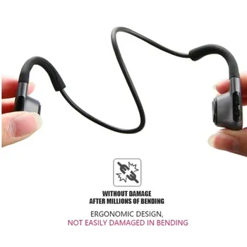 Hanngo.R-R9 wWreless Headset Kostné Vedenie Bluetooth 5.0 dlhotrvajúci Otvorené Ucho, Športové Haedset Potu FOor Chôdza, Bicykel so Systémom Čierna
