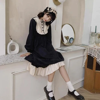 Ženy Stredoveké Gotické Retro Dievčatá Lolita Tea Party Šaty Anime Cosplay Viktoriánskej Dlhý Rukáv Šaty Japonský Op Kawaii Kostýmy