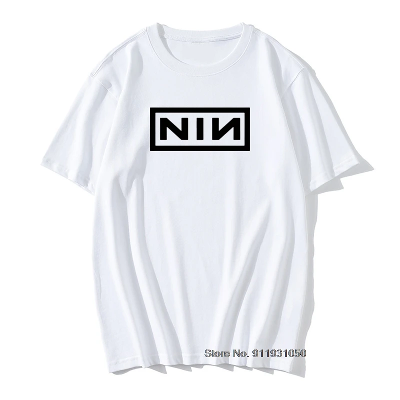 2020 lete Retro Kostým Bavlna Slim Fit Bežné Krátky Rukáv T Shirt Mužov Tlač Nine Inch Nails Rock Band T-shirts Veľká Veľkosť 5