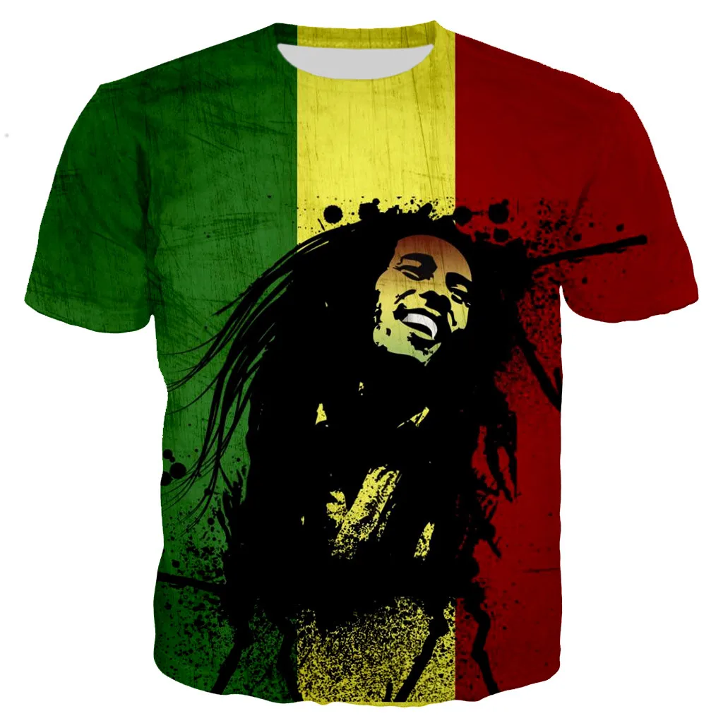 2021 Spevák Bob Marley 3d Vytlačené T-shirt Muži/Ženy Móda Príležitostné Letné Krátky Rukáv Streetwear Harajuku O-Krku Nadrozmerná Topy 5