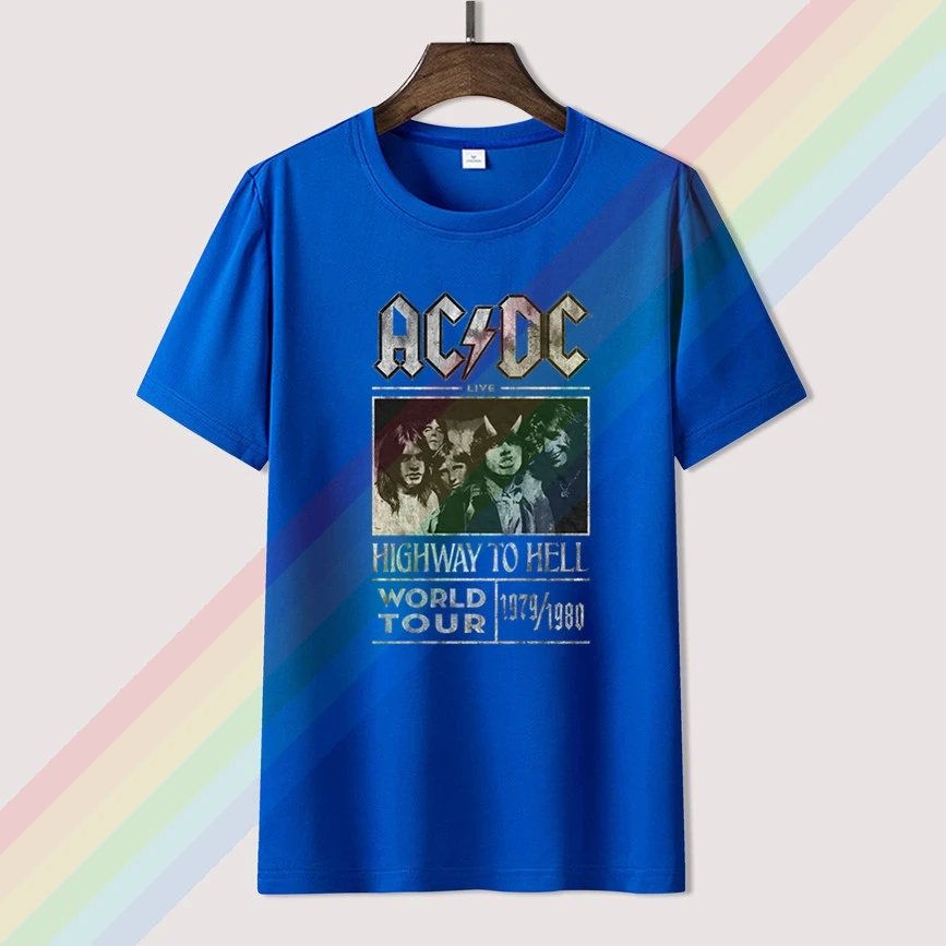 AC&DC Highway to Hell World Tour 79-80 Rock Úradný Tee Pánske Tričko Unisex Najnovšie 2021 Muži T-Shirt top Módne čaj 5