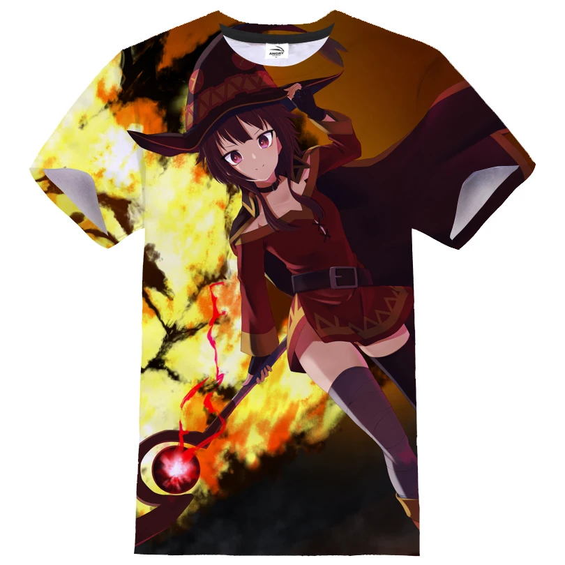Anime Konosuba 3D Tlač T-shirt Muži Ženy Streetwear Kawaii Dievča Vzor T Košele Bežné Tričká Topy 5